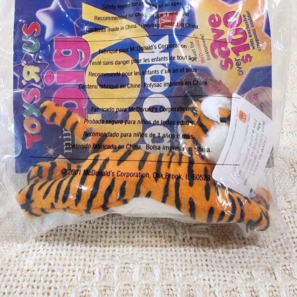 NIP - 2001 McDonalds Happy Meal Toy: ToysRUs Animal Alley SABLE TIGER CAT #4